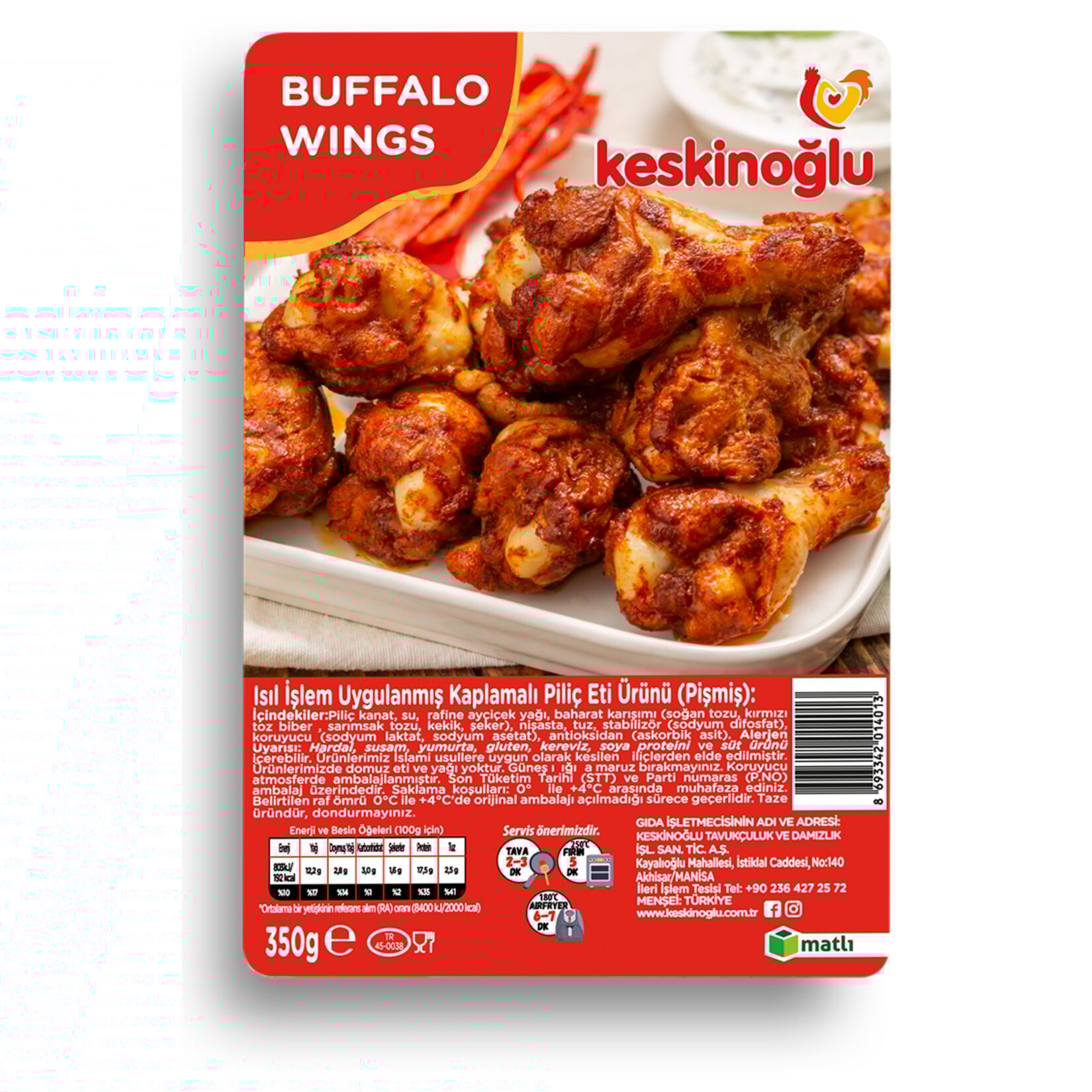 Keskinoğlu Piliç Buffalo Wings 350 G